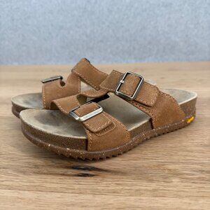 Dansko Womens Dayna Suede Slip On Sandals Size 37/6.5 Tan Adjustable Straps